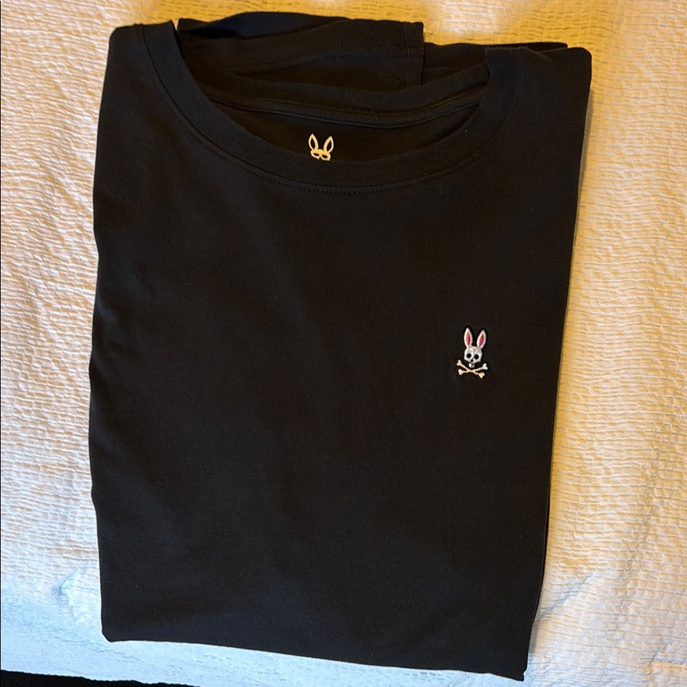 Psycho Bunny Black T-Shirt with Bunny Skull Logo